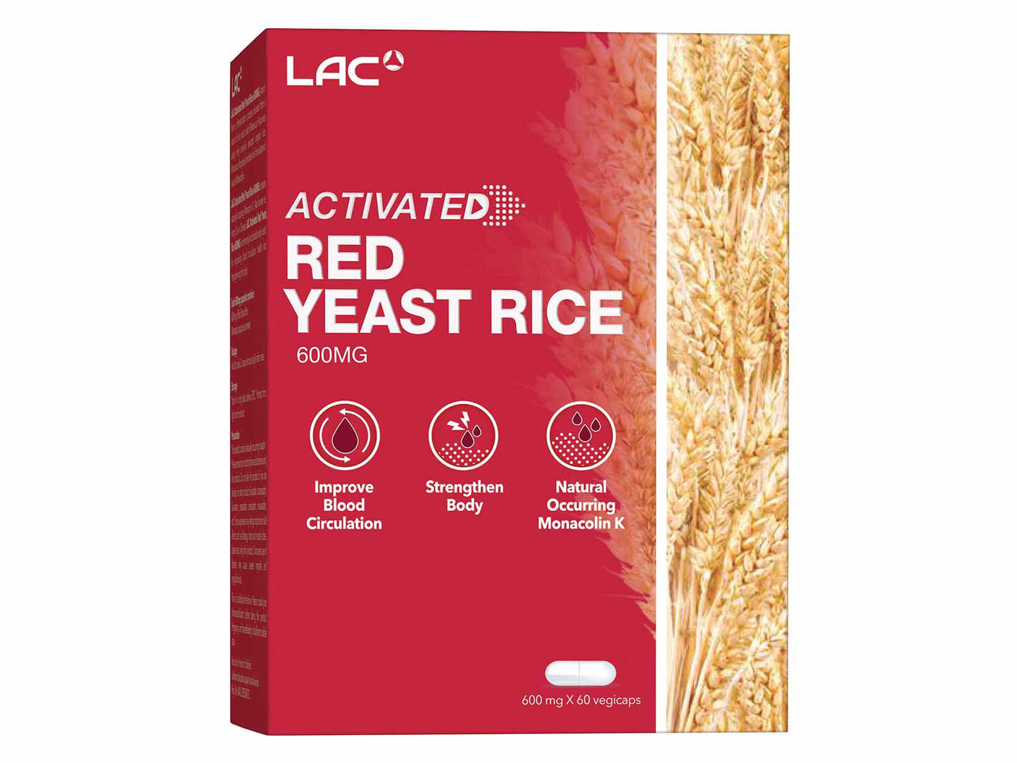 LAC Red Yeast Rice (600mg x 60 Vegecaps)
