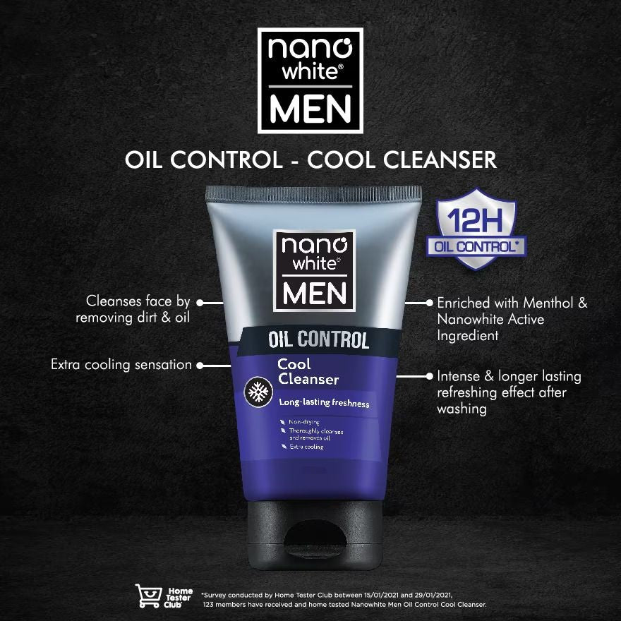 Nano White Men Oil Control Cool Cleanser 50mL