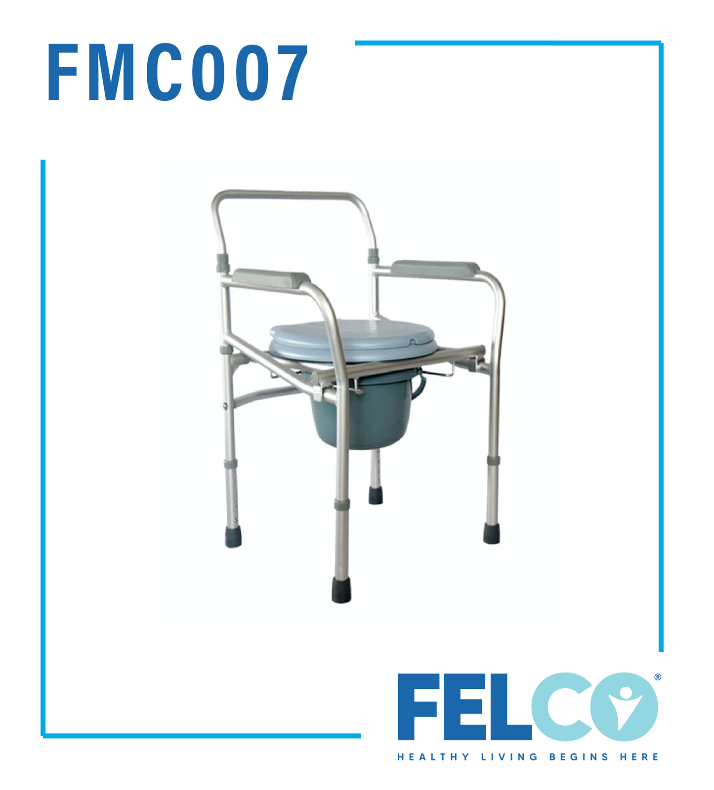 FMC007 Adjustable Fold Commode Chair