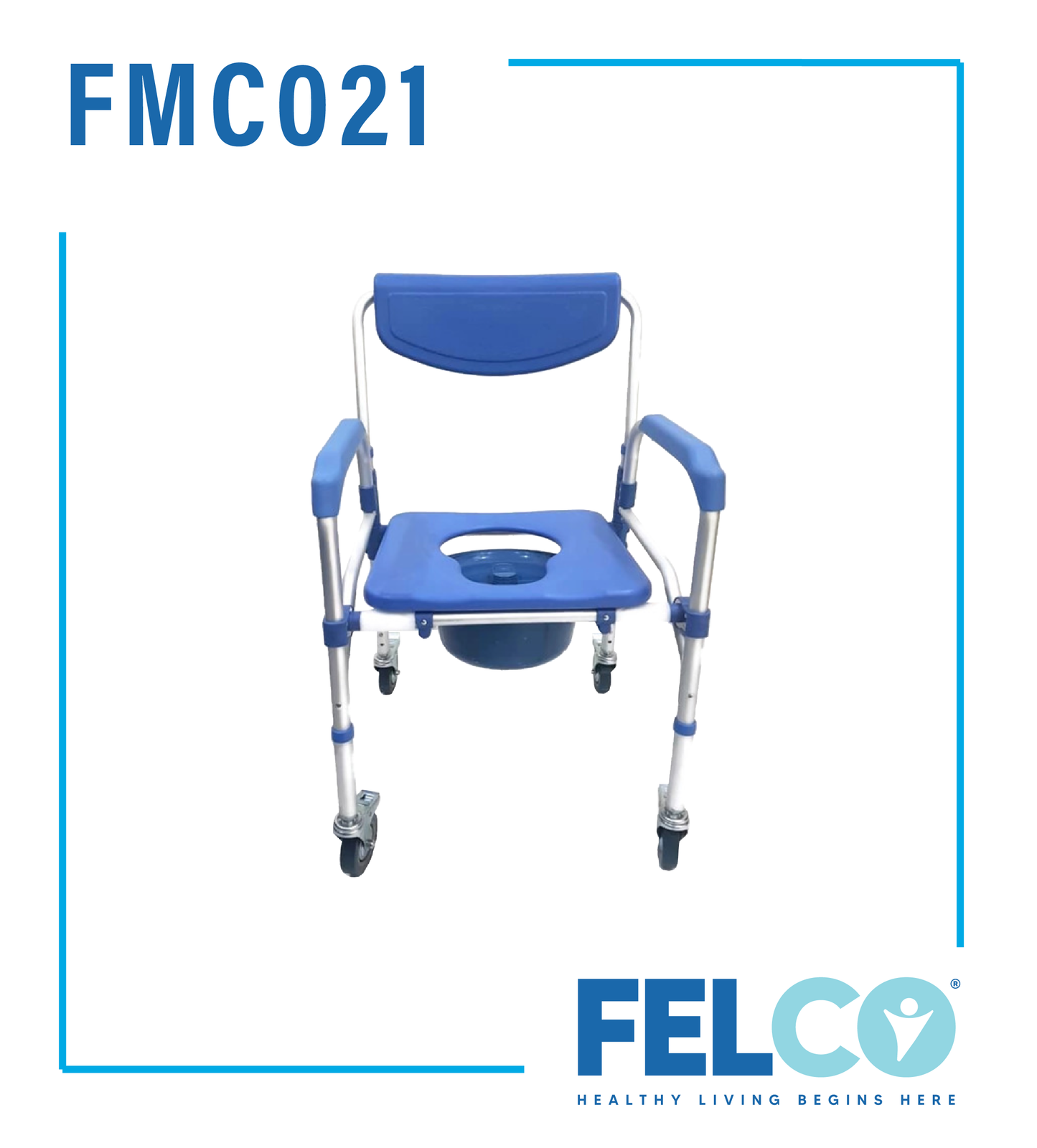 FMC021 Aluminium Commode Mobile Chair