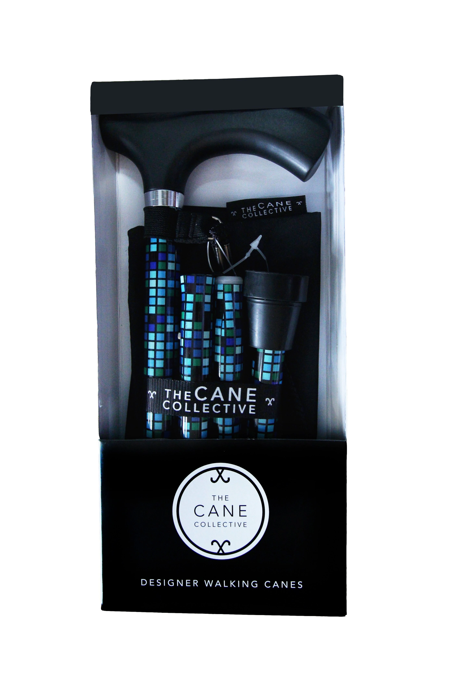 Blue Mosaic Cane by The Cane Collective Blue Mosaic Cane by The Cane Collective