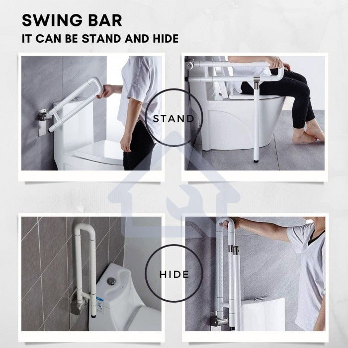 Hemos Bathroom Safety Toilet Handle Swing Grab Bar [HM-88016-60W]