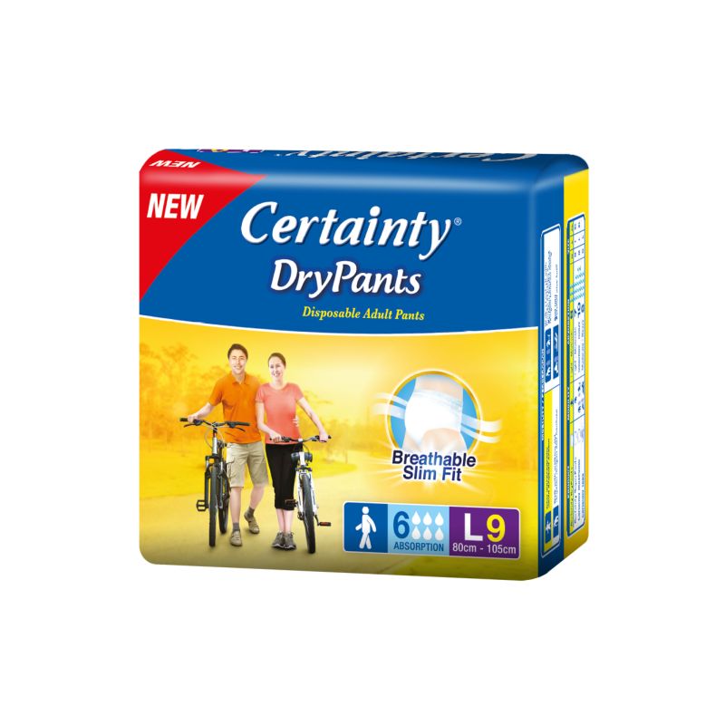 Certainty Drypants Disposable Adult Pants L 9's