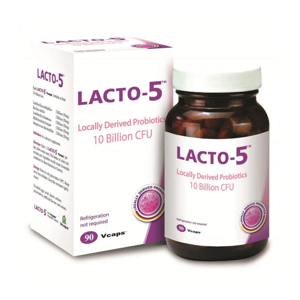 Lacto 5 Probiotics Vcaps 90's x 2 + 30's Local Strains Probiotics