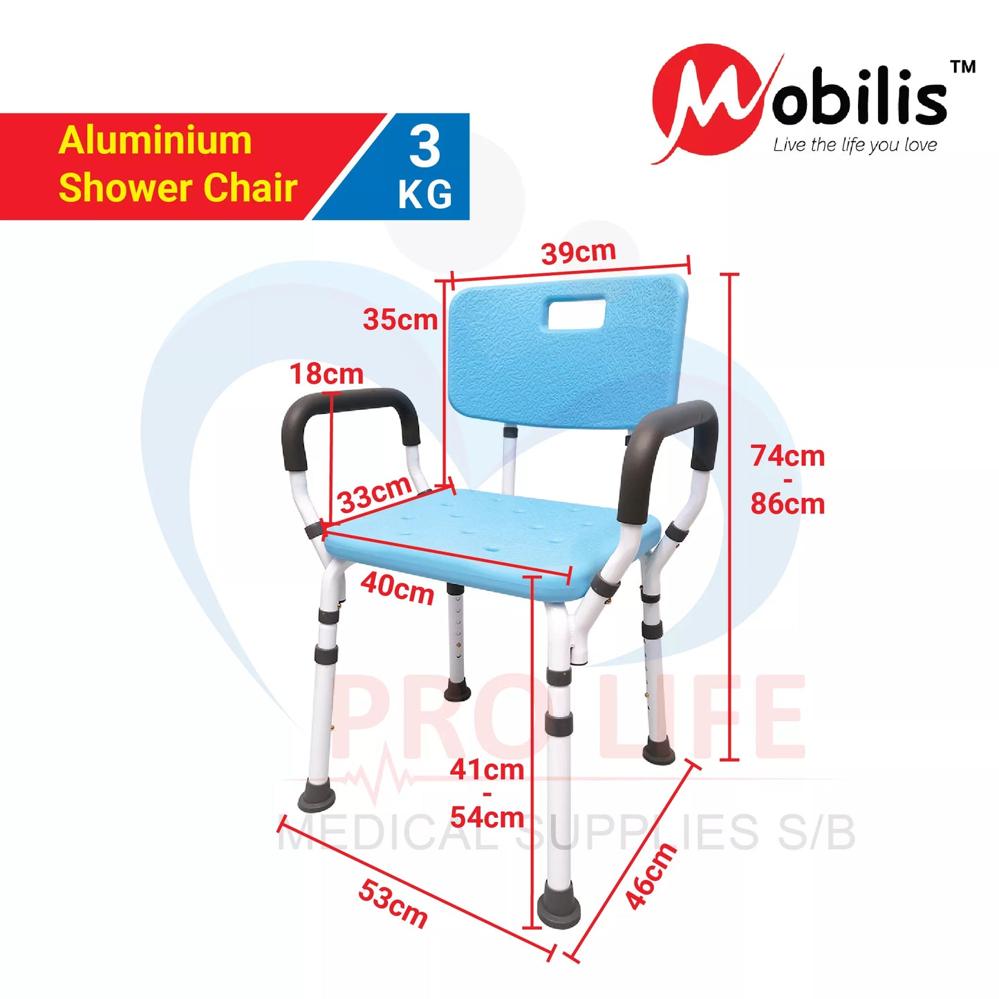 Aluminium Shower Chair Kerusi Tandas MO 798LQ-A