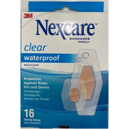 3M Nexcare Clear Waterproof Bandages 16's