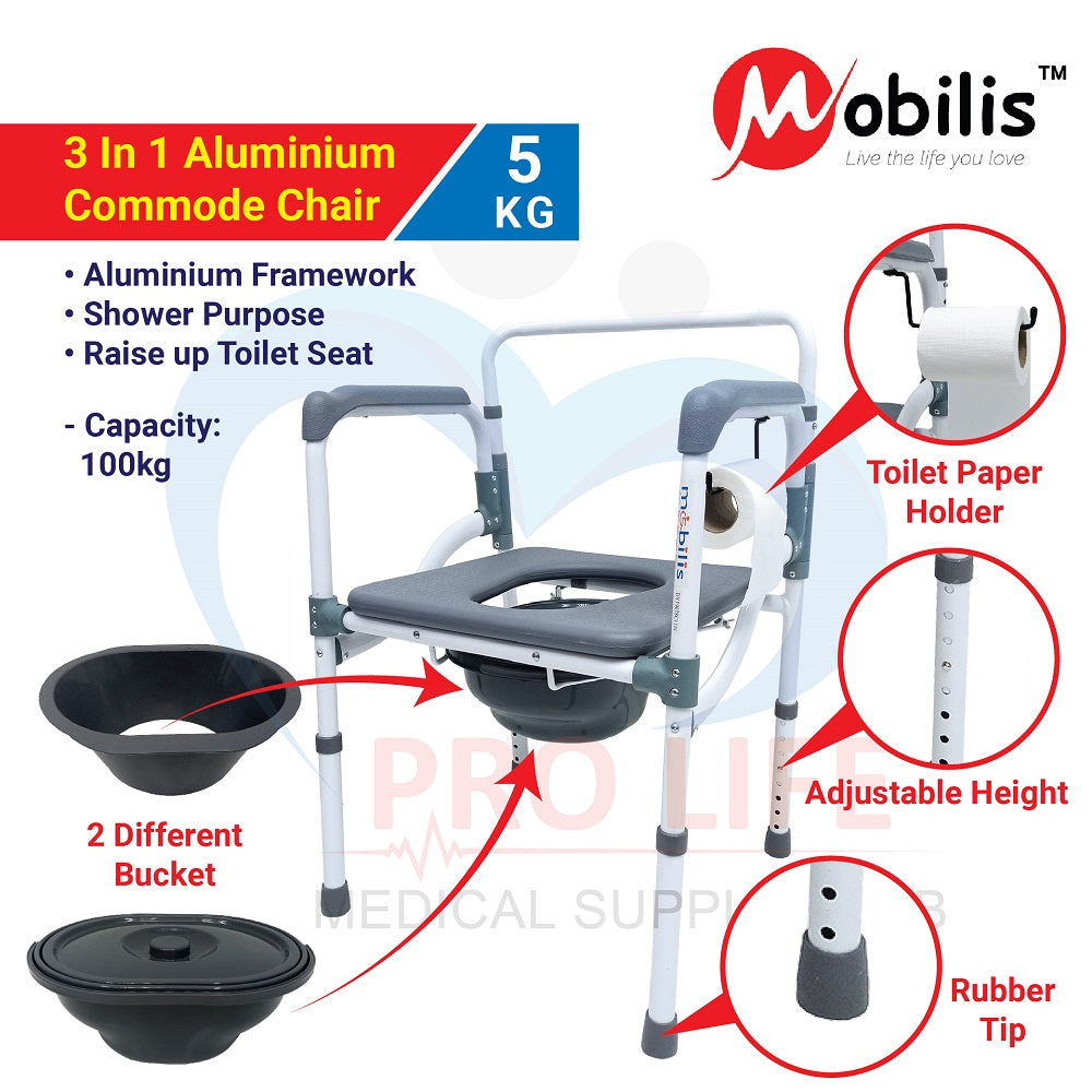 3 In 1 Aluminum Commode Chair MO-894LX