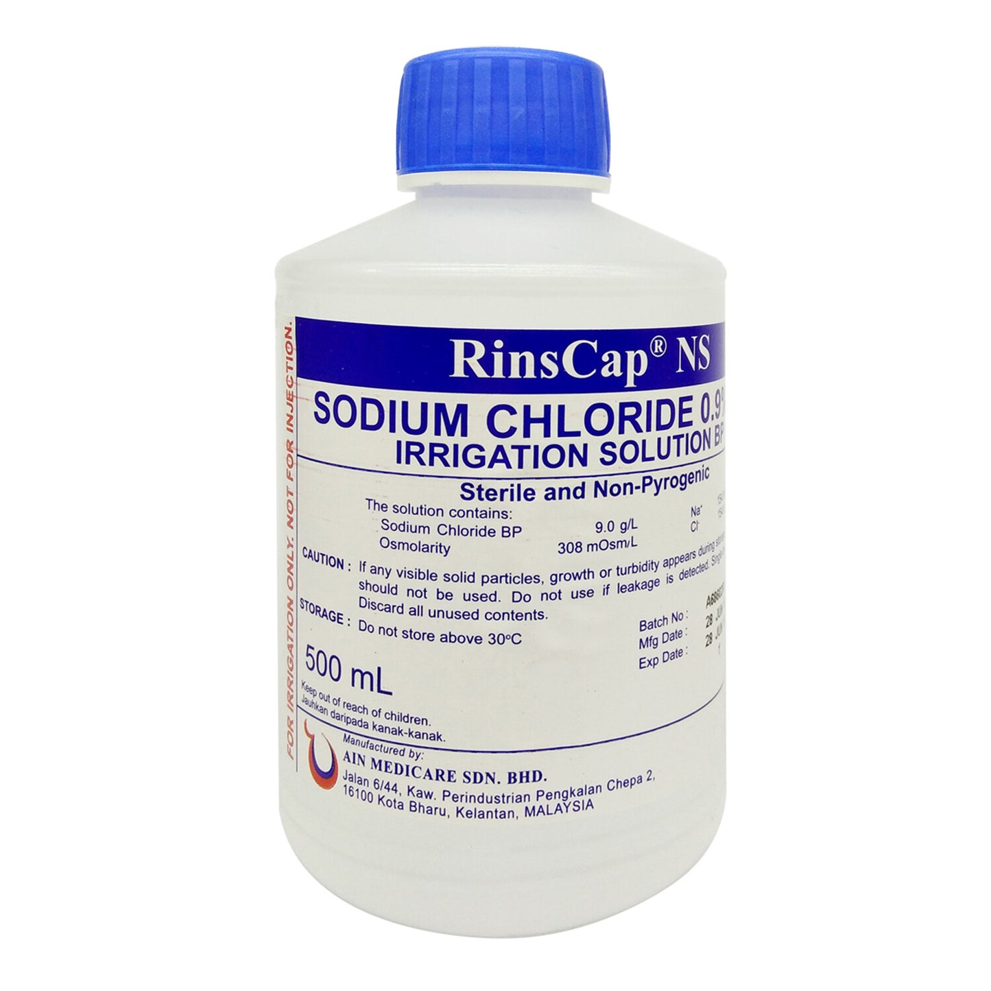Rinscap NS Normal Saline Sodium Chloride 0.9% Irrigation Solution 500mL