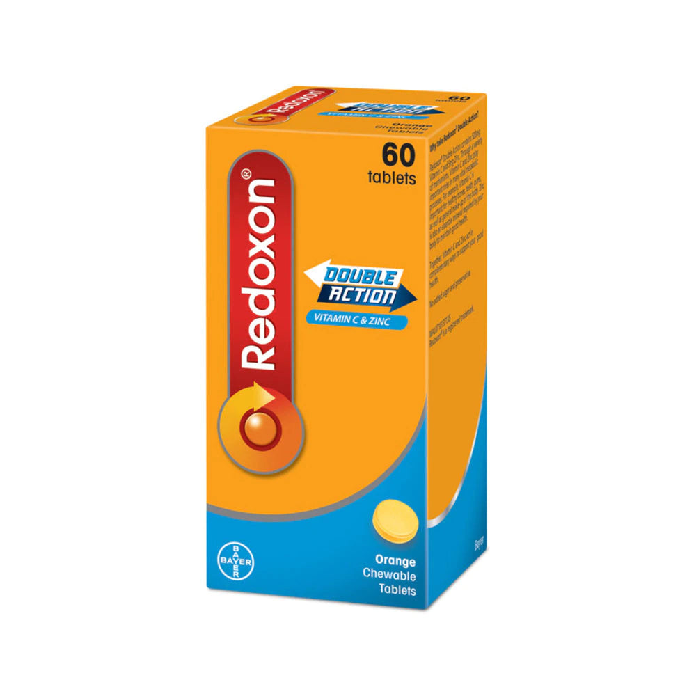 Redoxon Chewable Double Action Vitamin C 500mg + Zinc 60 Tablets