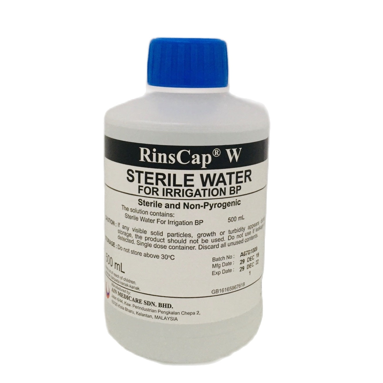 RinsCap W Sterile Water For Irrigation BP 500mL