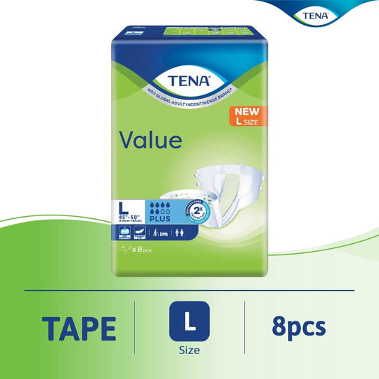 Tena Value Adult Diaper L 8's