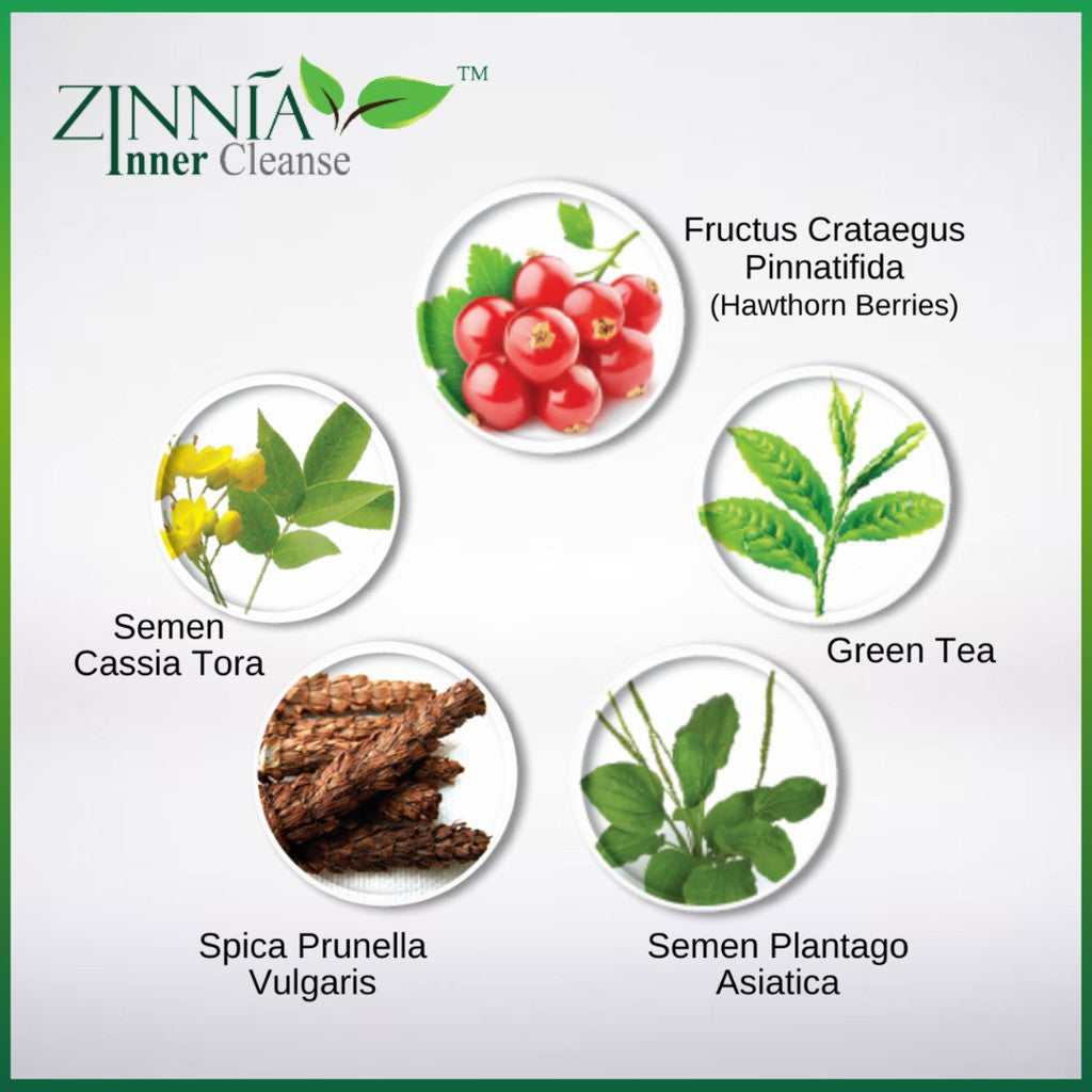 Vtox Zinnia Inner Cleanse (30 veg caps x 500mg) for Constipation Relief
