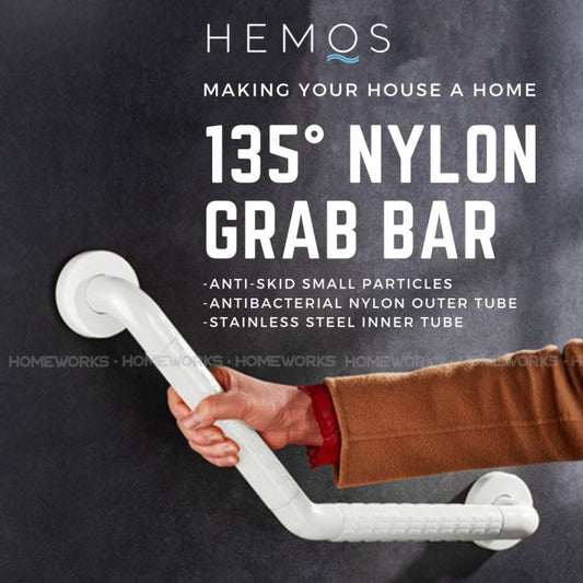 Hemos 350mm x 350mm Nylon Anti Slip V-Shape GRAB BAR [HM-88023-W]